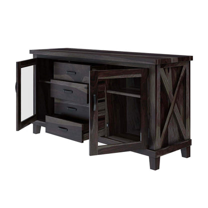 Woodmarwar Solid Sheesham Wood Sideboard With Storage for Living Room Furniture
