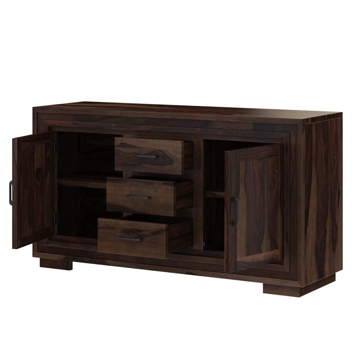 Woodmarwar Solid Sheesham Wood Sideboard With Storage for Living Room Furniture