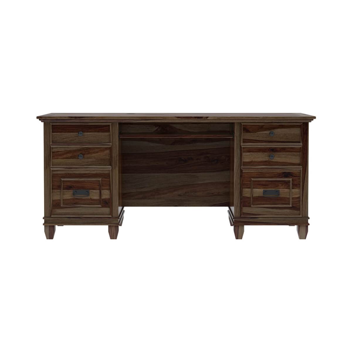 WoodMarwar Solid Sheesham Wooden Study Table with 6 Drawers, Keyboard Tray for Home & Office & Study Room | Solid Wooden Desk Writing Table | Laptop Computer Table for Adults | Meeting Office Table