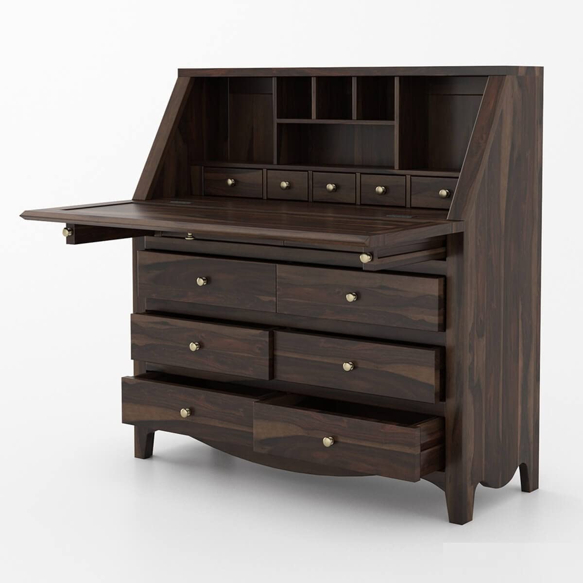 WoodMarwar Solid Sheesham Wood Chest of Drawer 13  Drawers & 6 Shelf & One Door Dresser for Home & Living Room