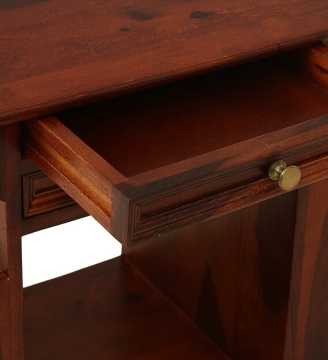 Woodmarwar Solid Sheesham Wood Bedside Table for Bedroom | Solid Wood Bed Side Nightstand End Table with Magazine Holder, 2 Drawer & Shelf Storage for Home & Living Room | Sofa Side Table