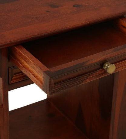 Woodmarwar Solid Sheesham Wood Bedside Table for Bedroom | Solid Wood Bed Side Nightstand End Table with Magazine Holder, 2 Drawer & Shelf Storage for Home & Living Room | Sofa Side Table