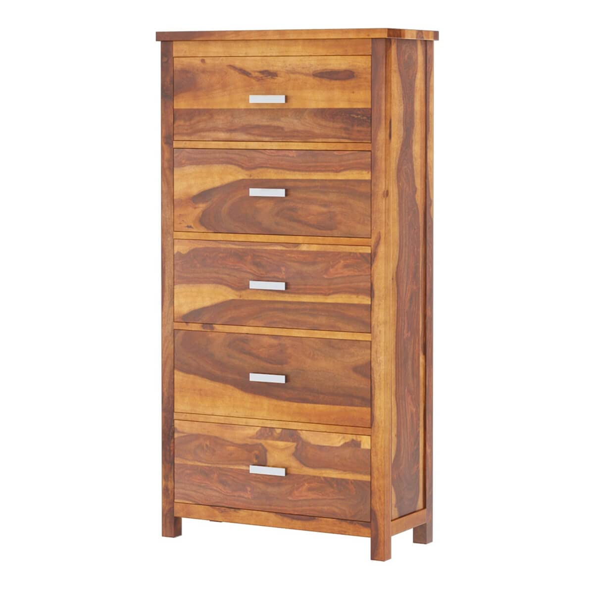 WoodMarwar Solid Sheesham Wood Chest of Drawer 5 Drawers Dresser for Home & Living Room