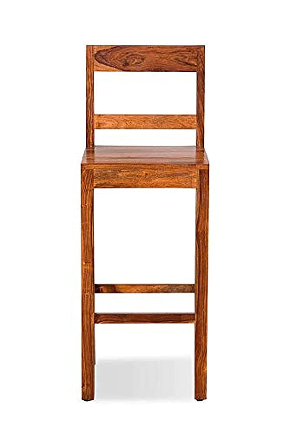 Solid Sheesham Wood Bar Chairs for Home |Solid Long Wooden Chair | High Bar Chair Set of 2 | Natural Brown
