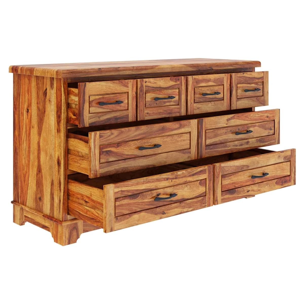 WoodMarwar Solid Sheesham Wood Chest of Drawer 8 Drawers Dresser for Home & Living Room