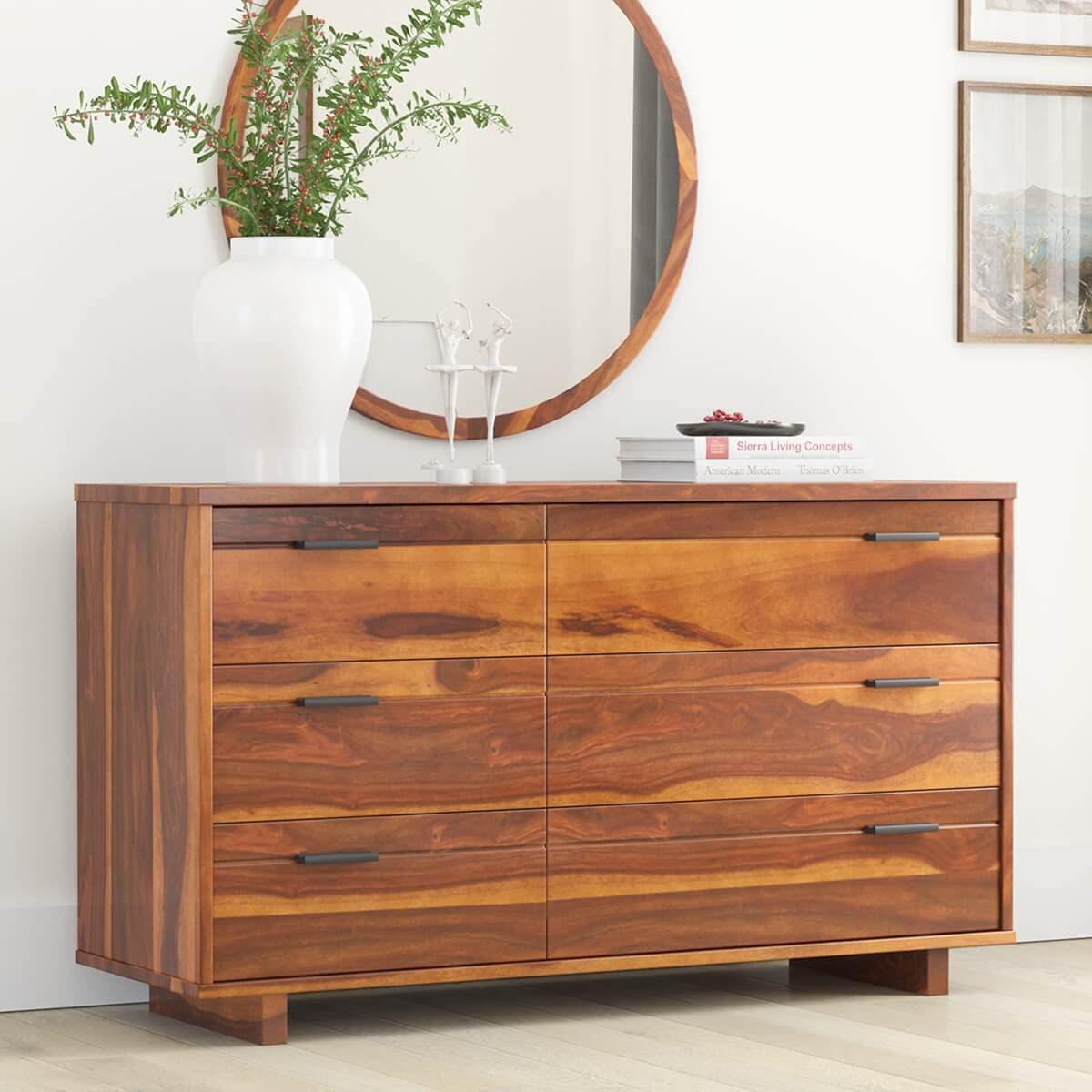 WoodMarwar Solid Sheesham Wood Chest of Drawer 6 Drawers Dresser for Home & Living Room