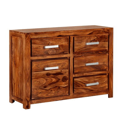 WoodMarwar Solid Sheesham Wood Chest of Drawer 5 Drawers Dresser for Home & Living Room