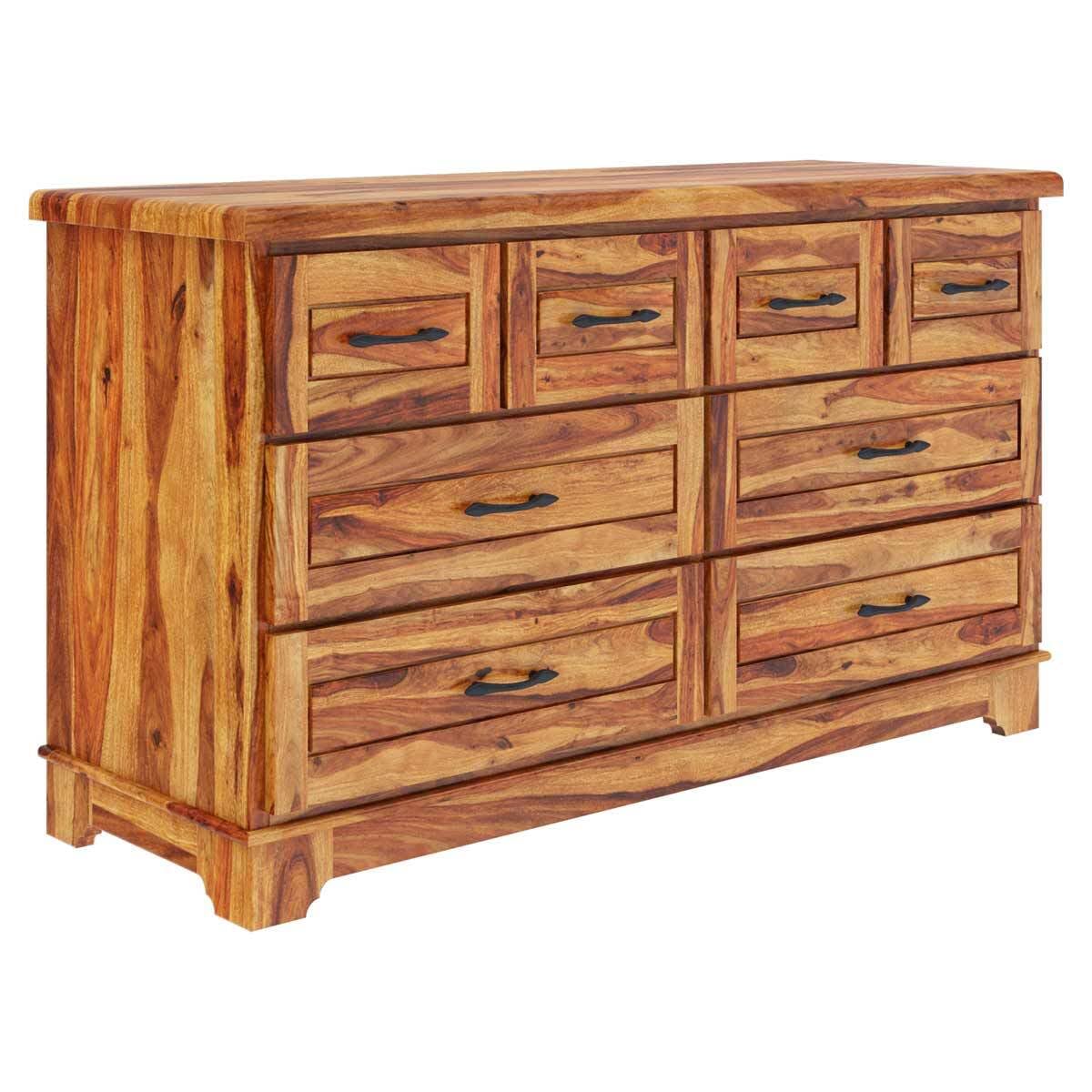 WoodMarwar Solid Sheesham Wood Chest of Drawer 8 Drawers Dresser for Home & Living Room