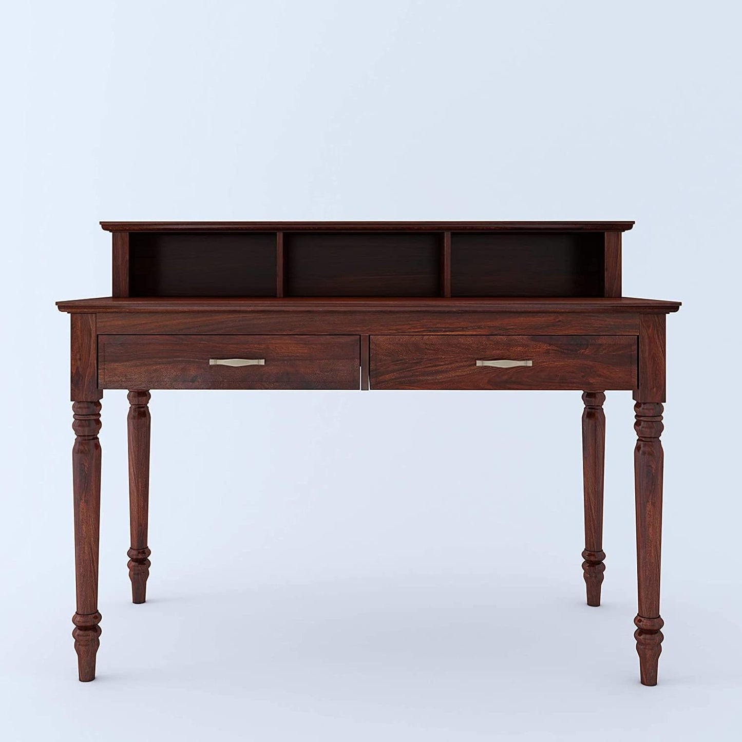 WoodMarwar Solid Sheesham Wood Study Table Workstation for Adult | Laptop Computer Desk 2 Drawer & Shelf Storage Table for Home & Office