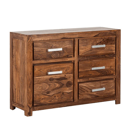 WoodMarwar Solid Sheesham Wood Chest of Drawer 5 Drawers Dresser for Home & Living Room