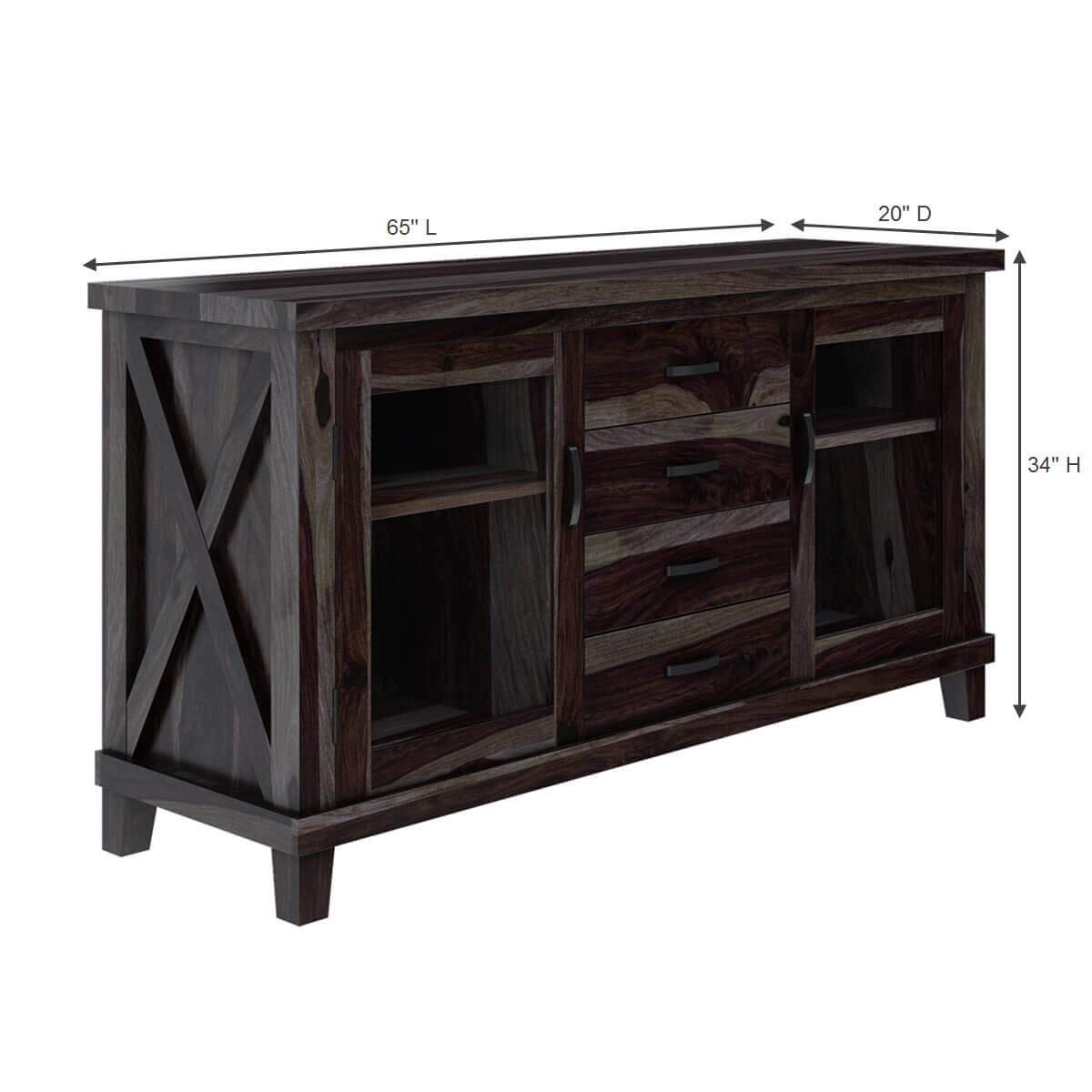 Woodmarwar Solid Sheesham Wood Sideboard With Storage for Living Room Furniture