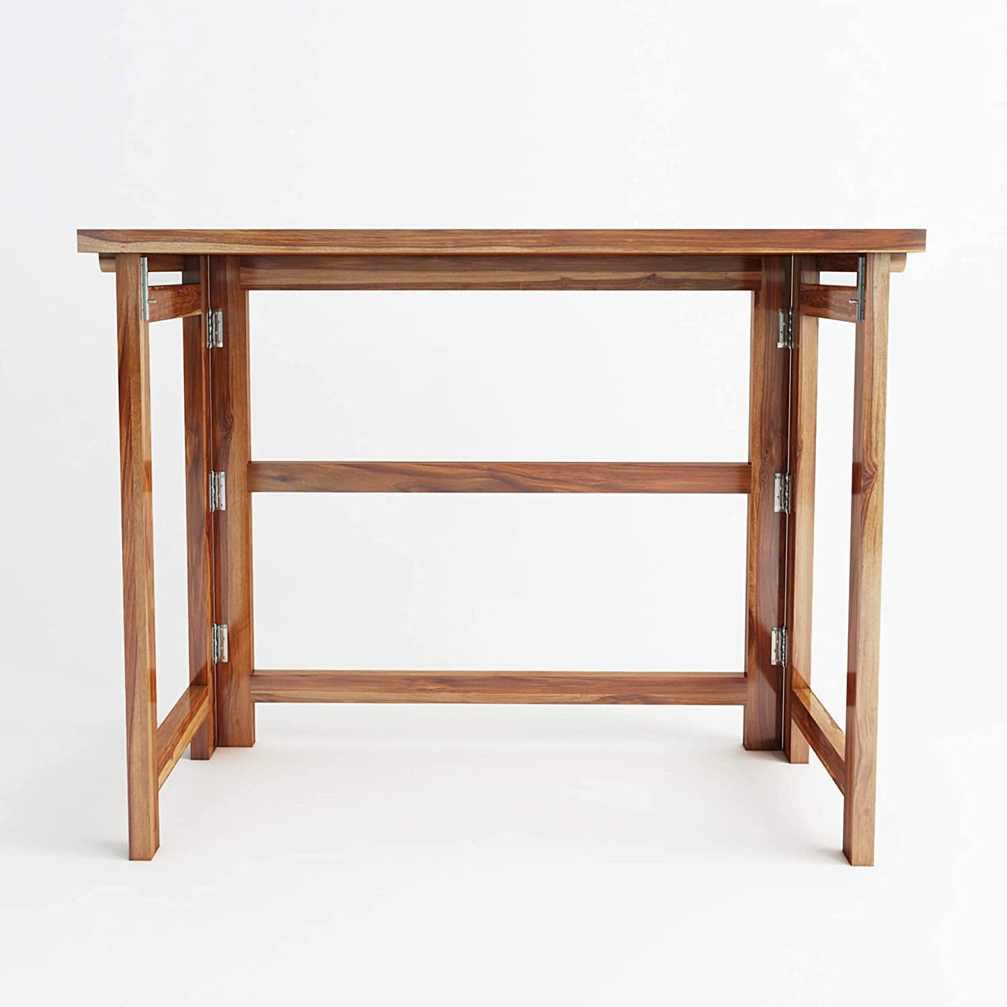 Woodmarwar Sheesham Wood Writing Study Desk for Adults & Students | Solid Wood Foldable Laptop Computer Table Without Storage for Home & Office