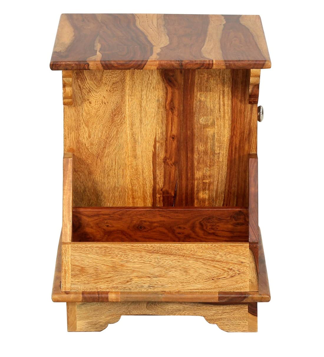Woodmarwar Solid Sheesham Wood Bedside Table for Bedroom | Solid Wood Bed Side Nightstand End Table with Magazine Holder, 2 Drawer & Shelf Storage for Home & Living Room