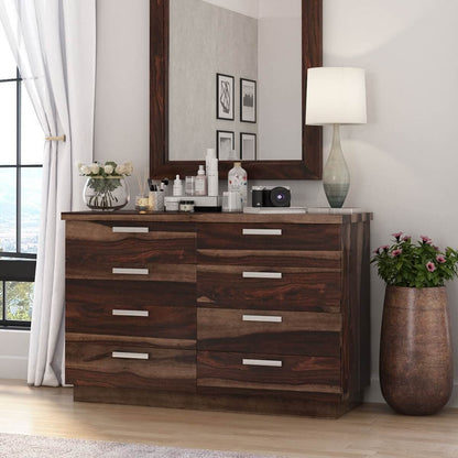 WoodMarwar Solid Sheesham Wood Chest of Drawer 8 Drawers Dresser for Home & Living Room