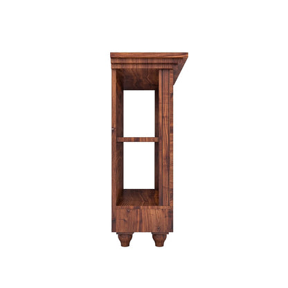 Woodmarwar Solid Sheesham Wood Pooja Mandir for Home | Solid Wooden Temple for Puja Room with 1 Drawer Storage | Pooja Ghar Wooden Furniture for Pooja Room | Pooja Mandap