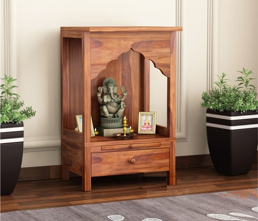 Woodmarwar Solid Sheesham Wooden Temple (Mandir) for Home & Office Furniture