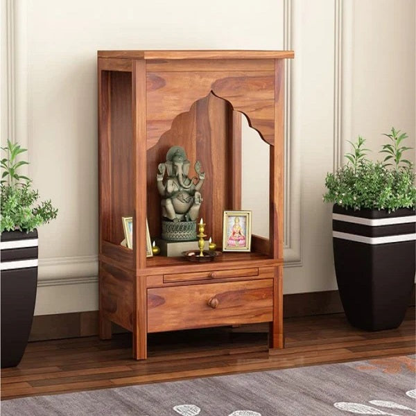 Woodmarwar Solid Sheesham Wooden Temple (Mandir) for Home & Office Furniture