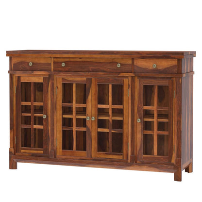 Woodmarwar Solid Sheesham Wood Sideboard With Storage for Living Room Furniture