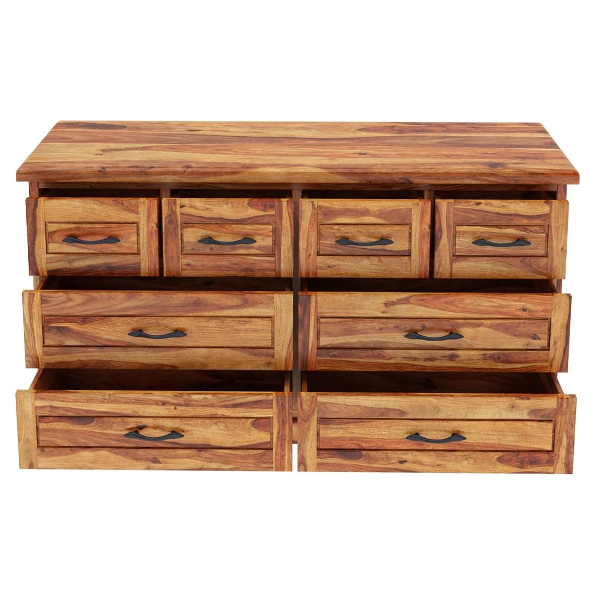WoodMarwar Solid Sheesham Wood Chest of Drawer 8 Drawers Dresser for Home & Living Room