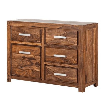 WoodMarwar Solid Sheesham Wood Chest of Drawer 5 Drawers Dresser for Home & Living Room