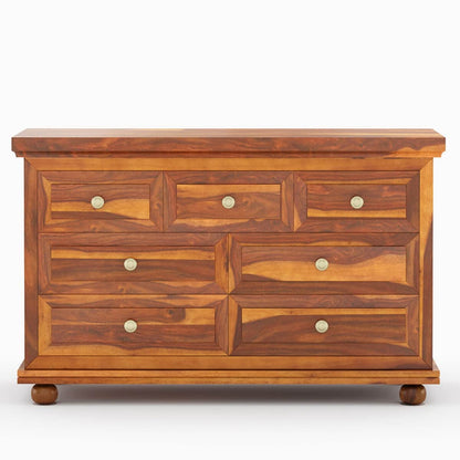 WoodMarwar Solid Sheesham Wood Chest of Drawer 7 Drawers Dresser for Home & Living Room