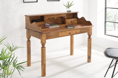 Woodmarwar Solid Sheesham Wood Writing Study Desk for Adults & Students | Solid Wood Laptop Computer Table with 3 Drawer & Shelf Storage for Home & Office