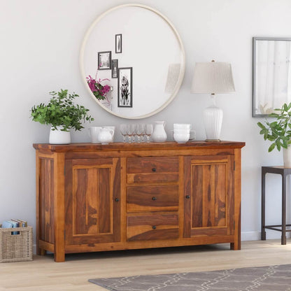 Woodmarwar Solid Sheesham Wood Sideboard With Storage for Living Room Furniture