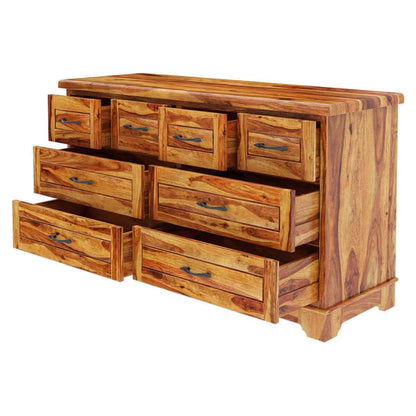 WoodMarwar Solid Sheesham Wood Chest of Drawer 8 Drawers Dresser for Home & Living Room
