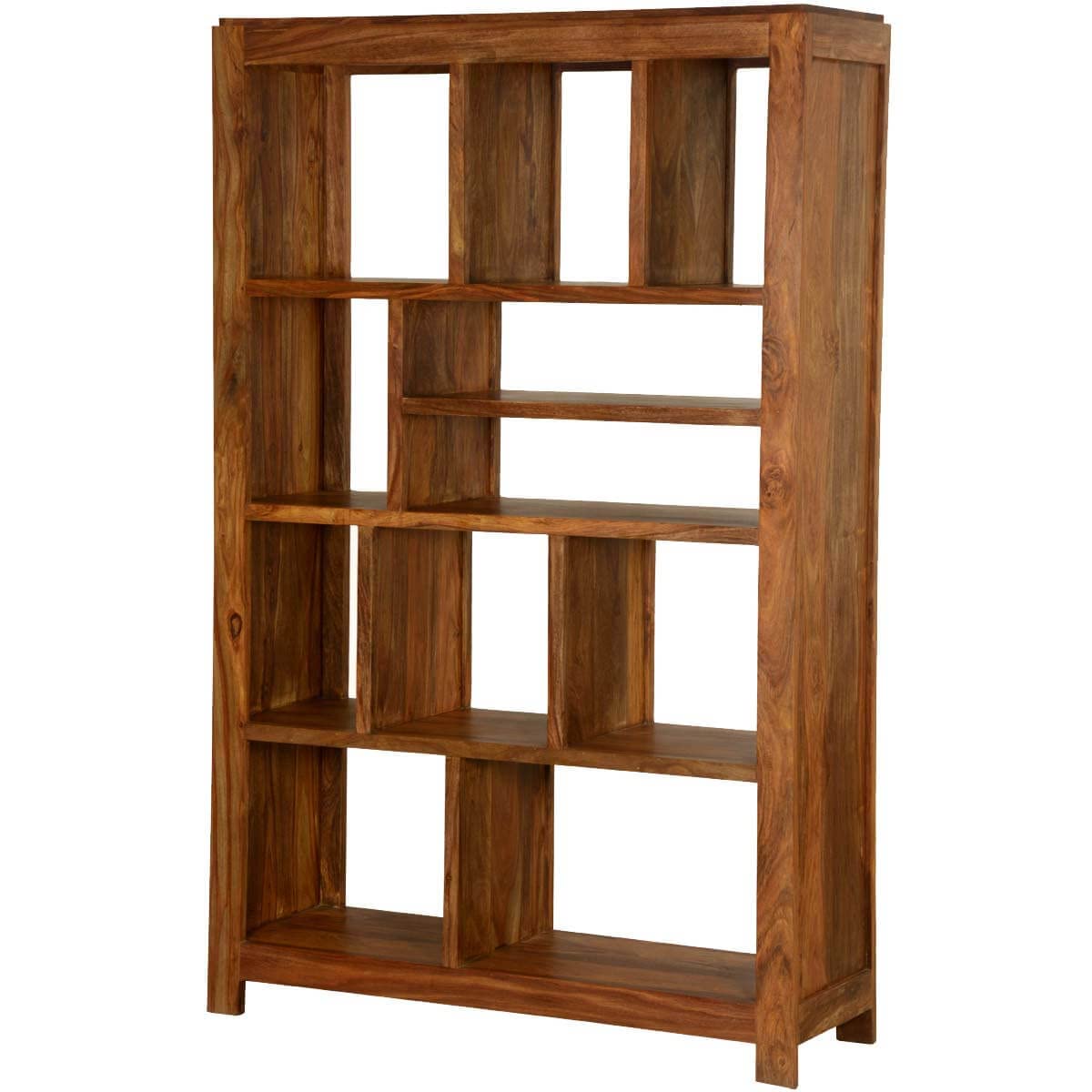 Woodmarwar Solid Sheesham Wood Book Shelf Wooden | Bookshelf for Home Library | Book Shelves Open Bookcase Books Rack | Display Unit Book Stand with 11 Open Shelf Storage for Office & Home | Honey Finish