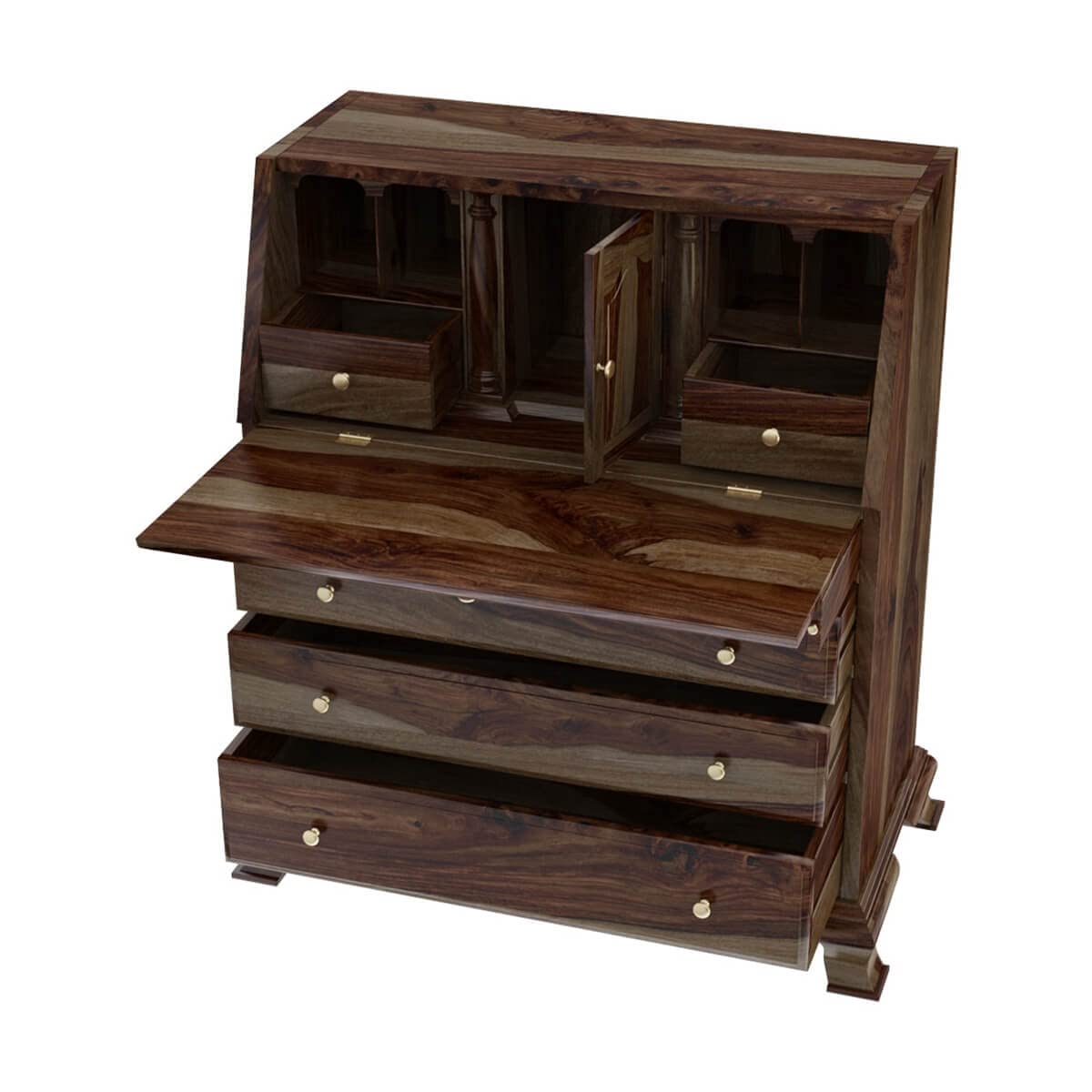 WoodMarwar Solid Sheesham Wood Chest of Drawer 6 Drawers & One Door & 4 Shelf  Dresser for Home & Living Room