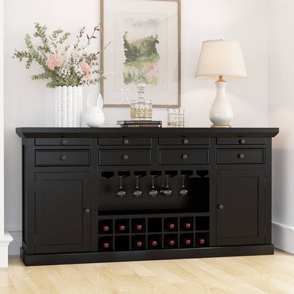 WoodMarwar Solid Sheesham Wood Bar Cabinet  With Storage For Bar Room Furniture
