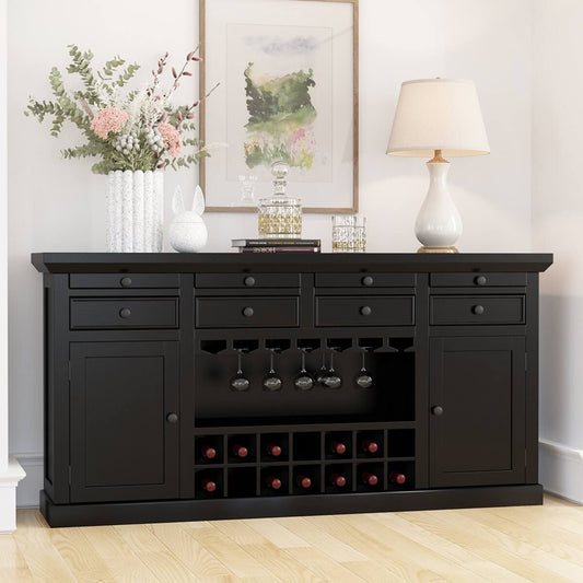 WoodMarwar Solid Sheesham Wood Bar Cabinet  With Storage For Bar Room Furniture