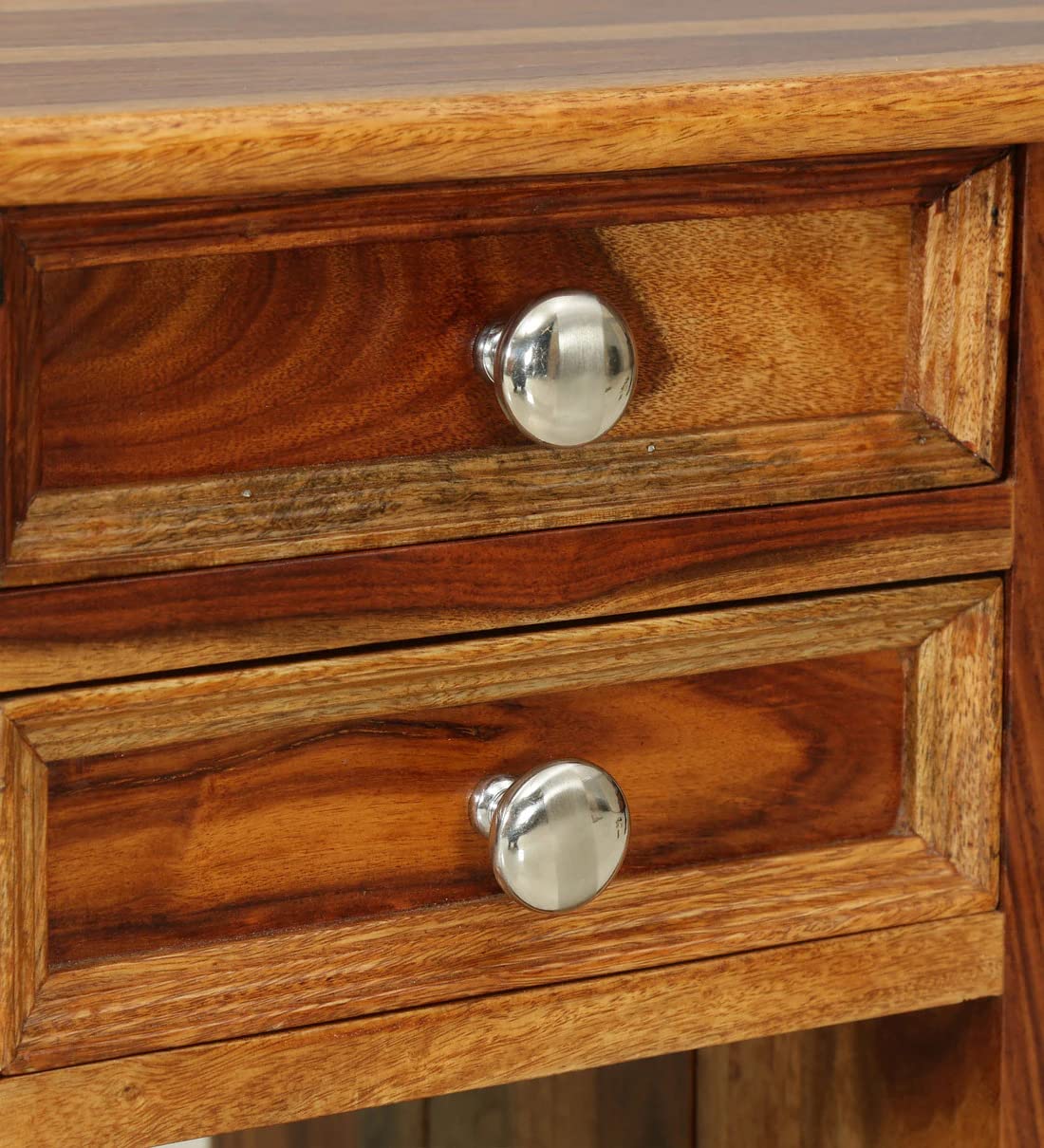 Woodmarwar Solid Sheesham Wood Bedside Table for Bedroom | Solid Wood Bed Side Nightstand End Table with Magazine Holder, 2 Drawer & Shelf Storage for Home & Living Room