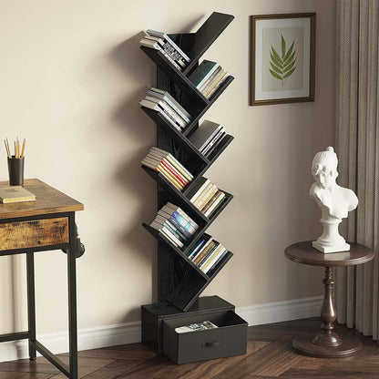 WoodMarwar Sheesham Wood Book Shelf /Bookcase For Living Room Corner Bookcase for Home Decor & Office