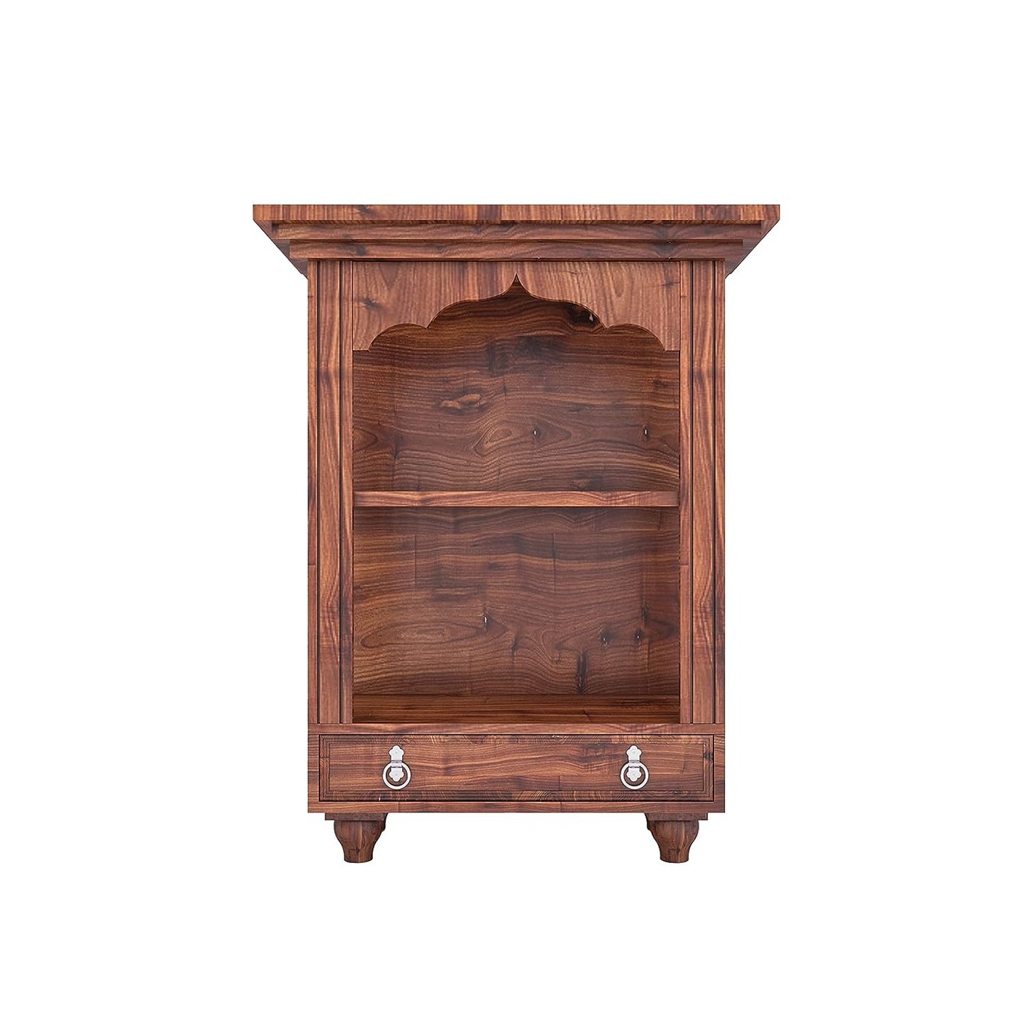 Woodmarwar Solid Sheesham Wood Pooja Mandir for Home | Solid Wooden Temple for Puja Room with 1 Drawer Storage | Pooja Ghar Wooden Furniture for Pooja Room | Pooja Mandap