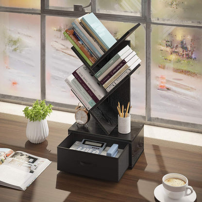 WoodMarwar Sheesham Wood Book Shelf /Bookcase For Living Room Corner Bookcase for Home Decor & Office