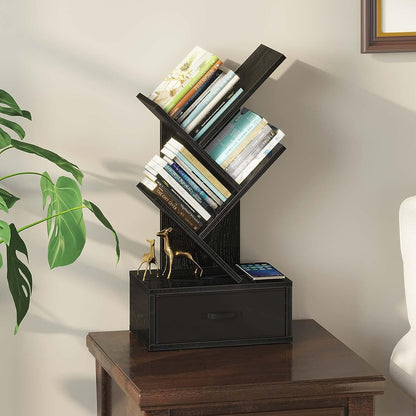 WoodMarwar Sheesham Wood Book Shelf /Bookcase For Living Room Corner Bookcase for Home Decor & Office