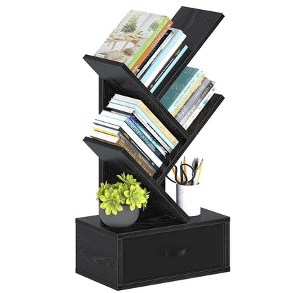 WoodMarwar Sheesham Wood Book Shelf /Bookcase For Living Room Corner Bookcase for Home Decor & Office