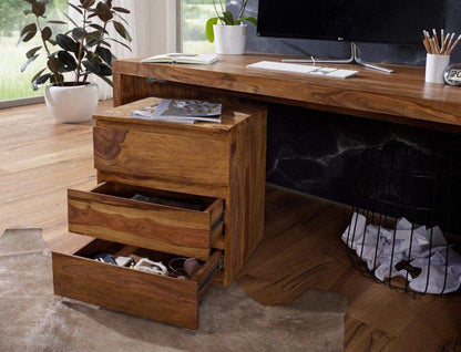 WoodMarwar Solid Sheesham Wood Study Table Workstation for Adult | Laptop Computer Desk with 3 Drawer Storage for Home & Office
