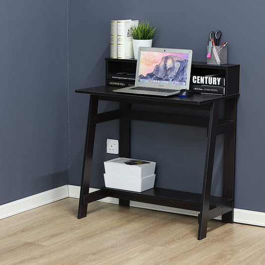WoodMarwar Solid Sheesham Wooden Study Table With Open Shelf Storage Workstation for Home Office & Study Room | Solid Wooden Desk Writing Table | Laptop Computer Table for Adults